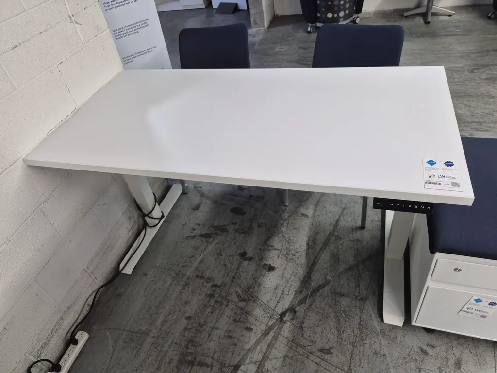 Steelcase - 29x59 White Sit Stand Desk w/ Programable Adjustment 