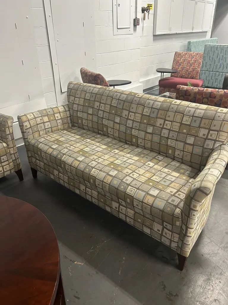 3 Seat Lounge Sofa - Geometric Pattern