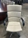 Leather High-Back Conference Chair - White