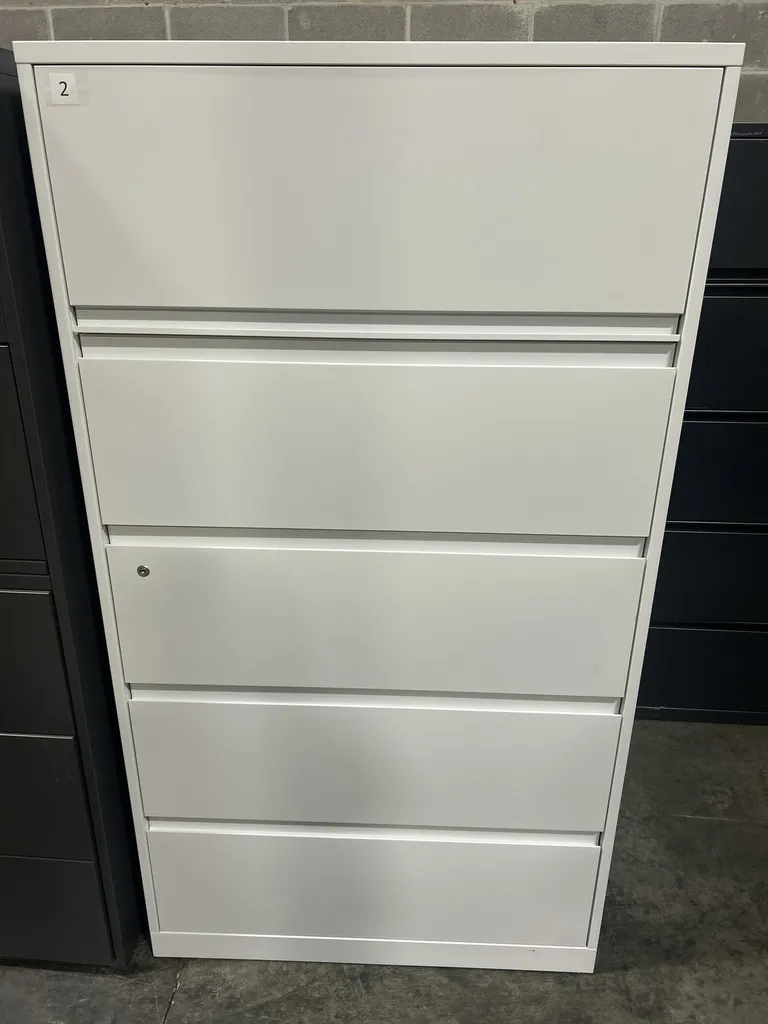 Steelcase 36" 5 Drawer Lateral Cabinet - White  