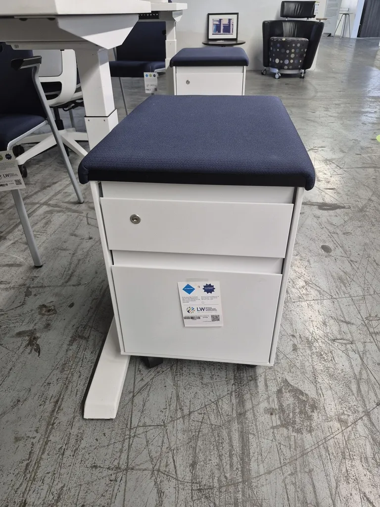 Steelcase Mobile Box/File with Navy Cushion Top