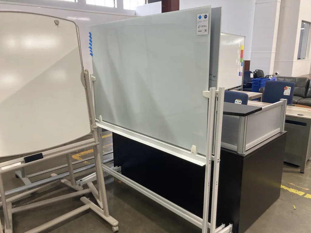 60"x 40"  Magnetic Glass Mobile Whiteboard 