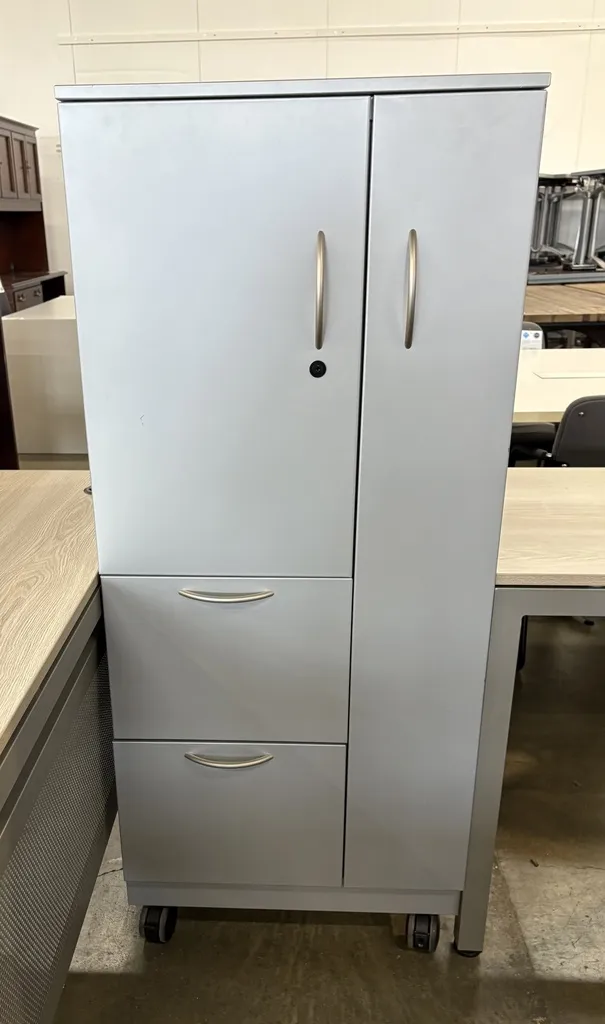 Mobile Wardrobe Cabinet, Silver 24" x 24" x 55"