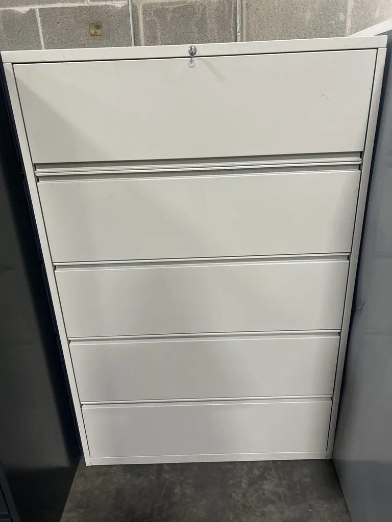 42" 5 Drawer Lateral File Cabinet - Putty
