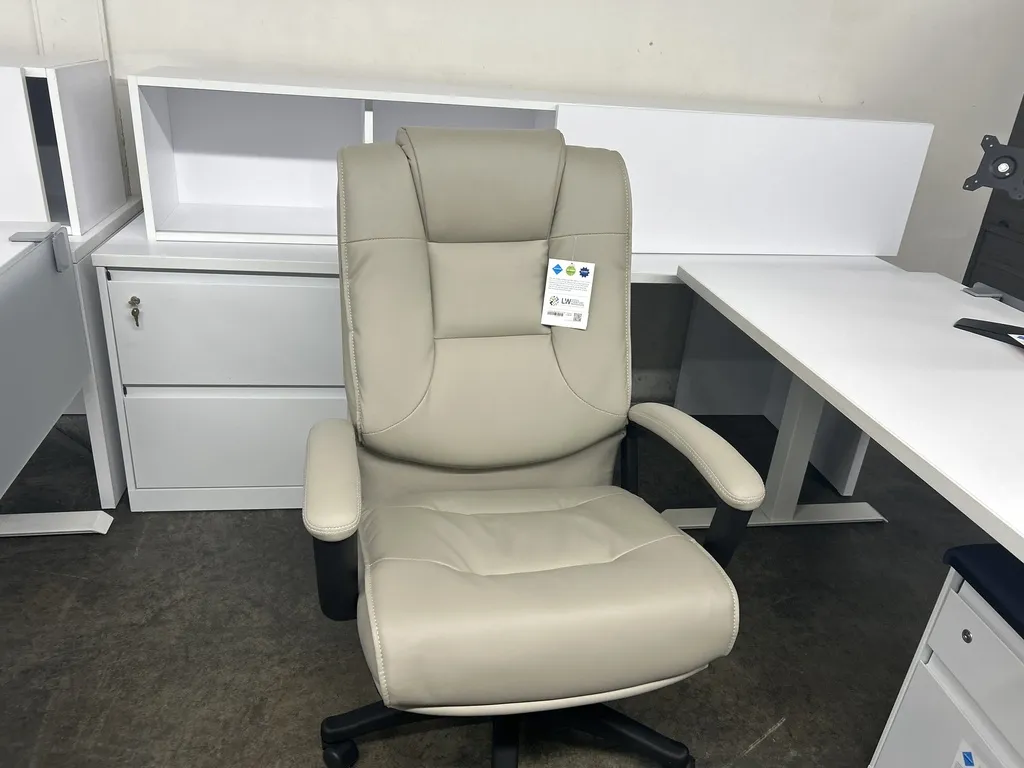 Tan High Back Executive Task Chair - Loop Arms