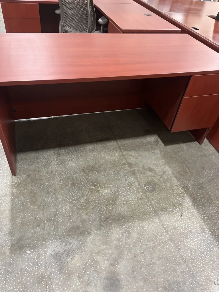 30x66 LaCasse Cherry Single Ped Desk