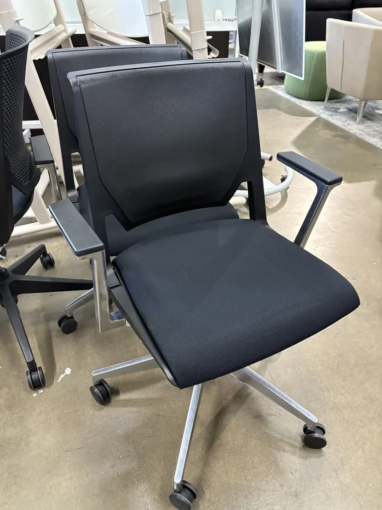Haworth Very Light Task chair with arms, Black Poly, Chrome base
