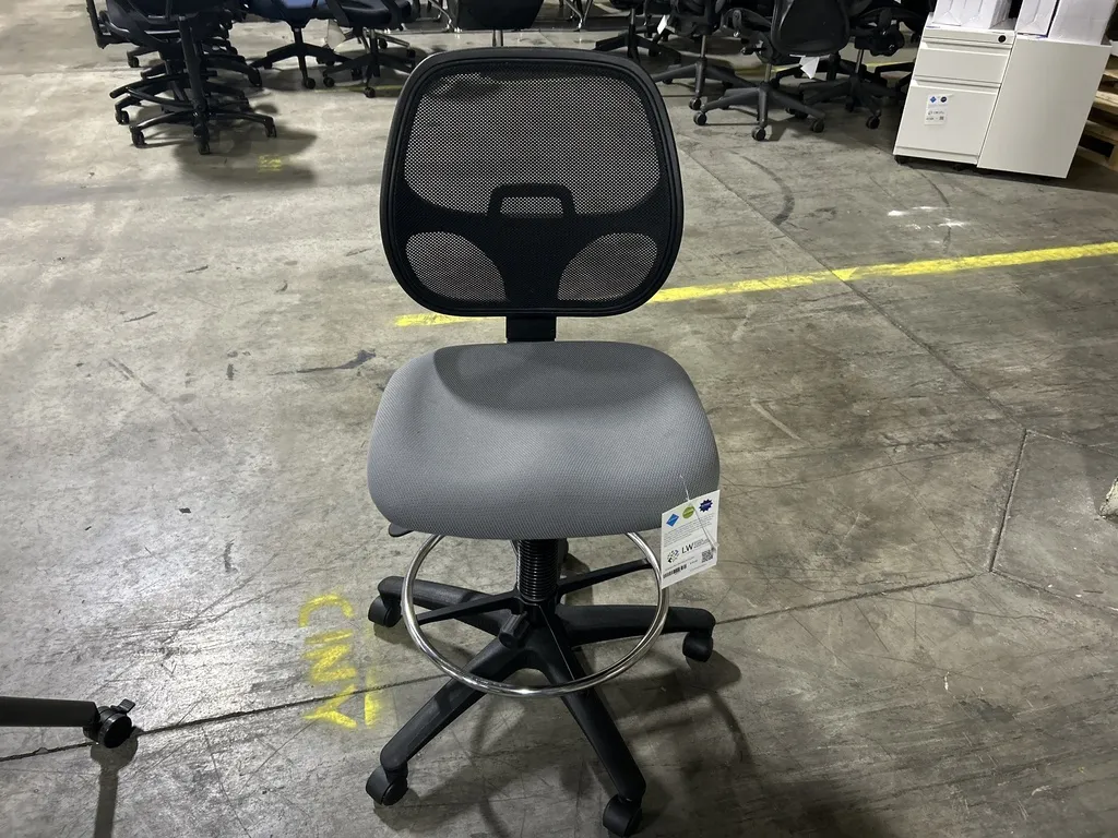 OS-Armless Mesh Back Stool w/ Grey Seat