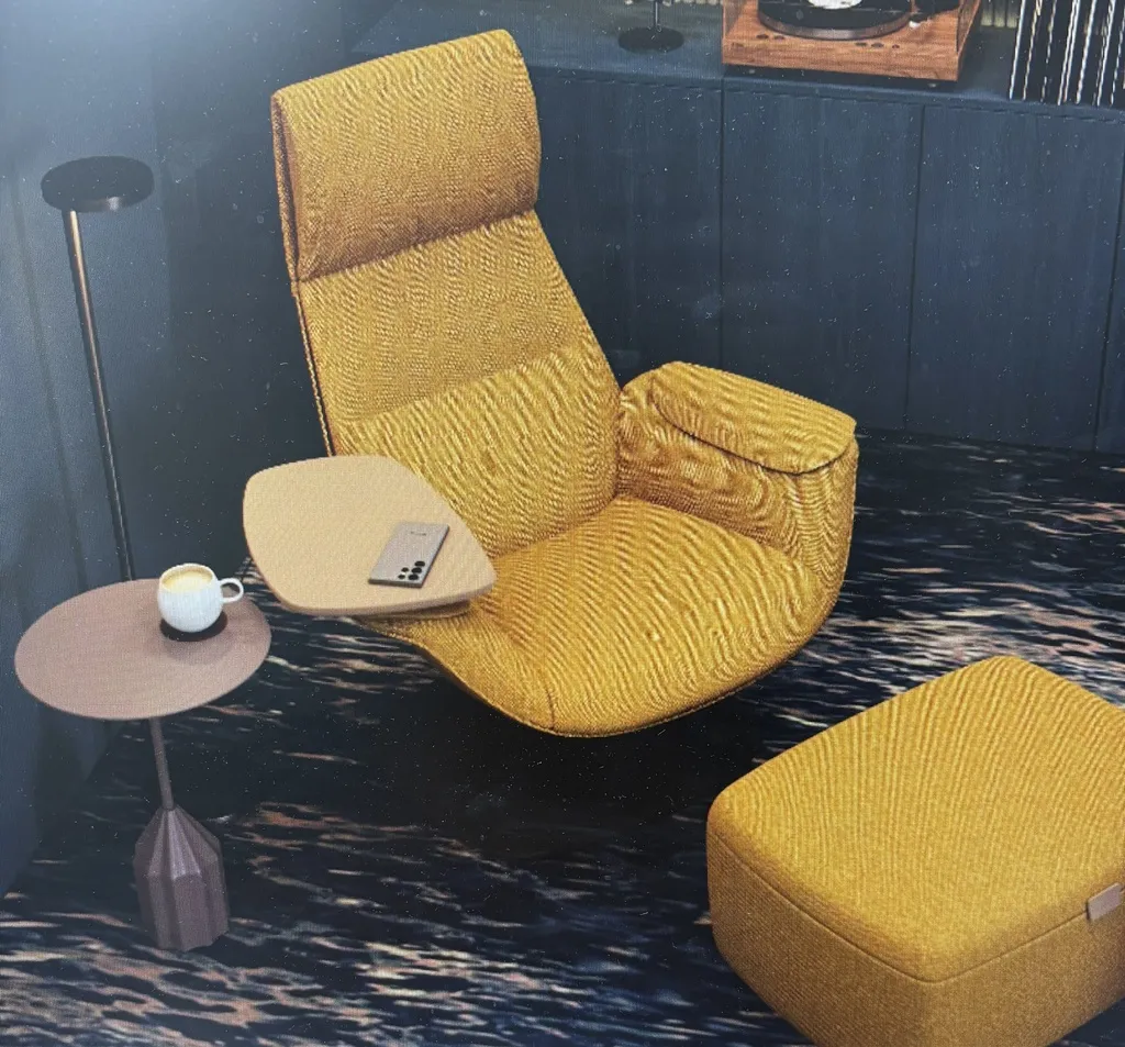 Coalesse HB Massaud Lounge Chair with Ottoman, Orange