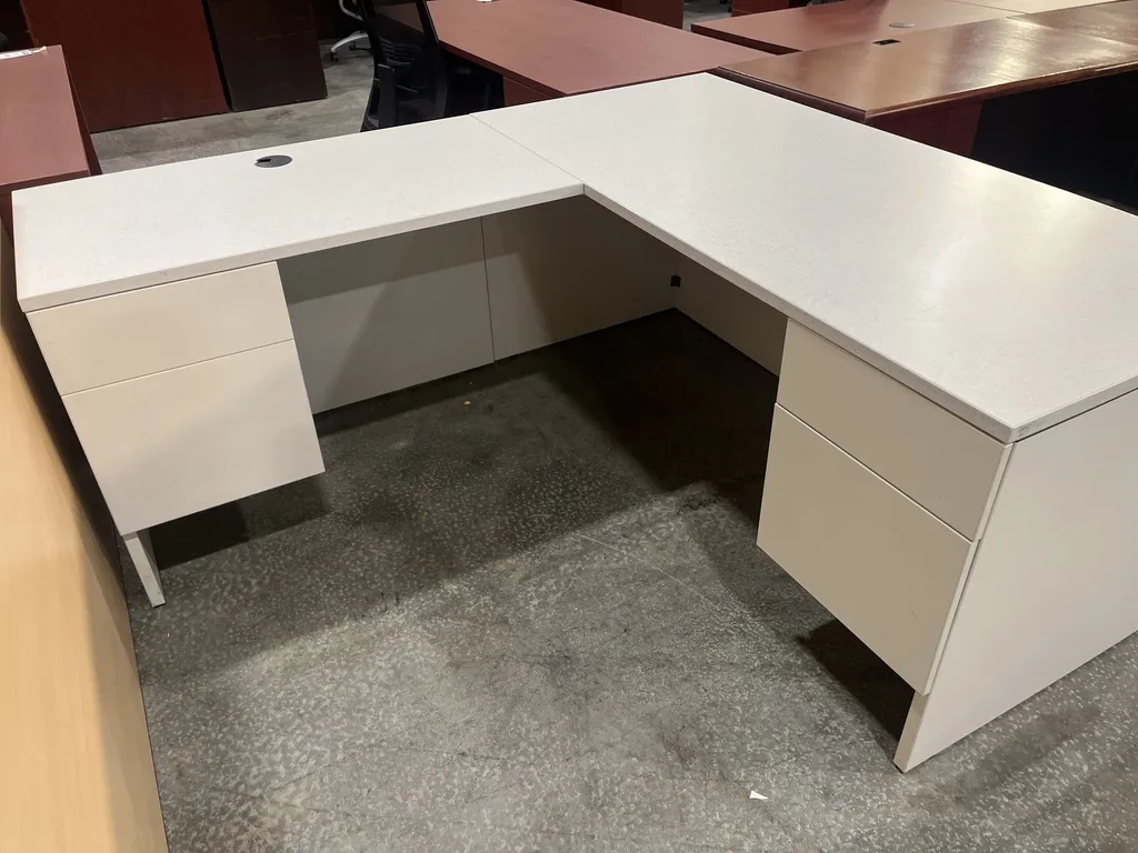 30x66 LaCasse LH L Desk White 