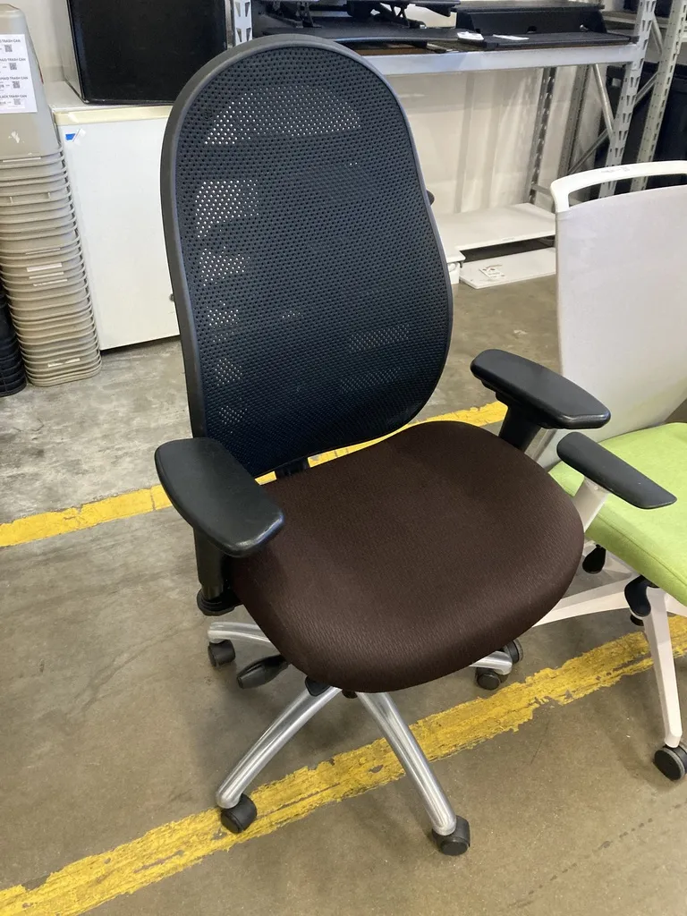 All Seating Mesh Back Task Chair Black & Brown