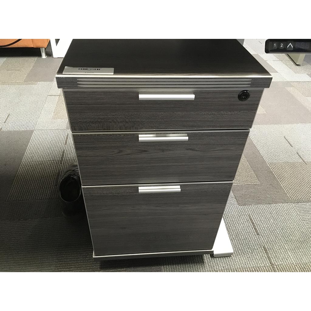 Euroline Mobile pencil/box/file ped with lock Grey
