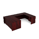 Euroline 30x66 Dbl Ped U Group L Mahogany w/42" 