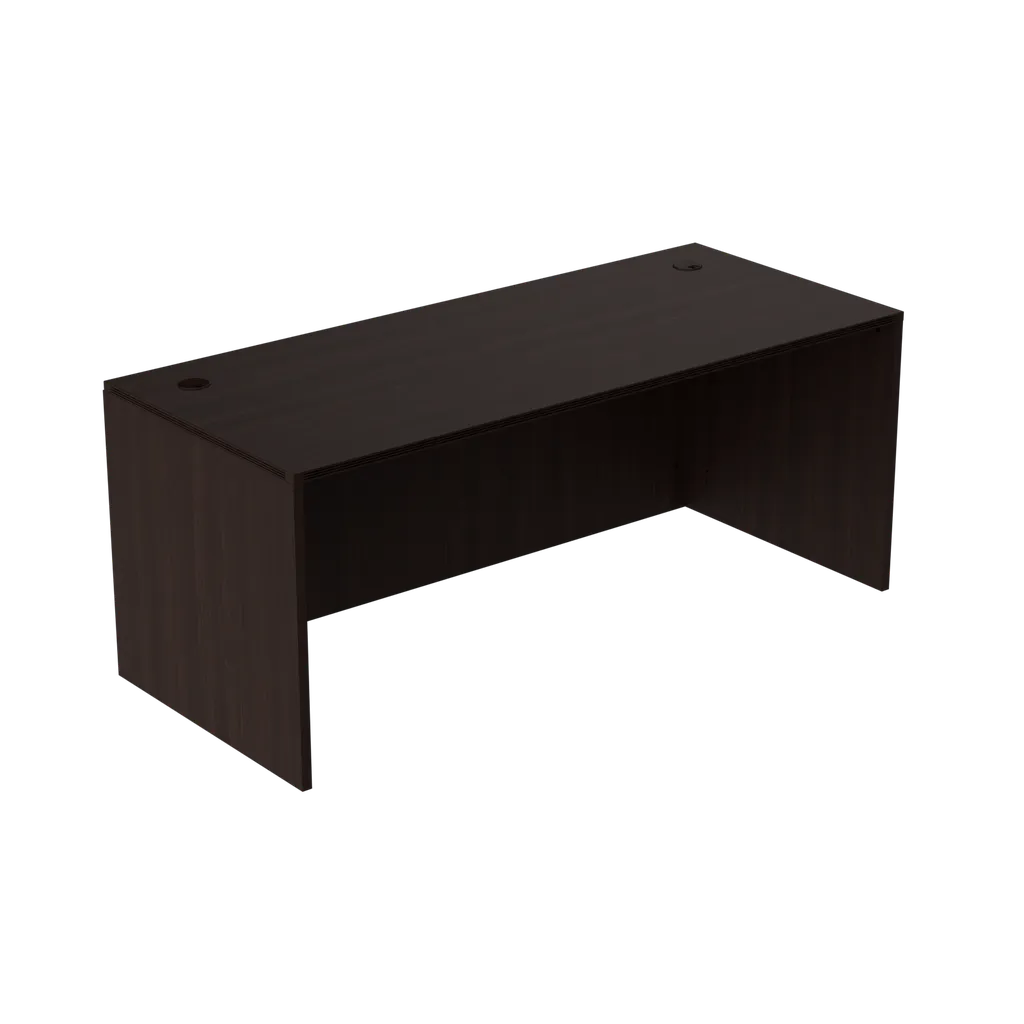 Euroline 30X71 desk shell Espresso, Rectangular