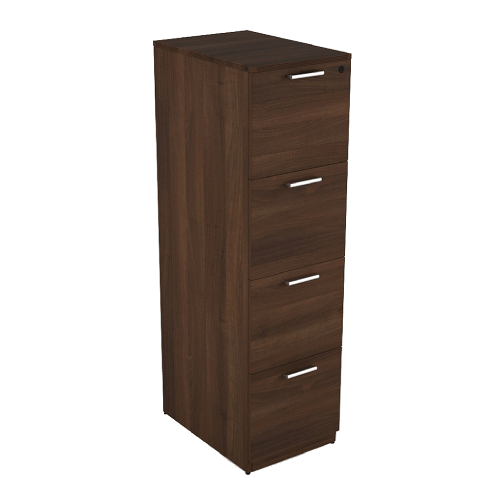 Euroline 4 Drawer Vertical Letter File Walnut