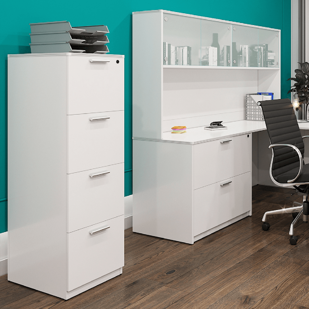 Euroline 4 Drawer Vertical Letter File White
