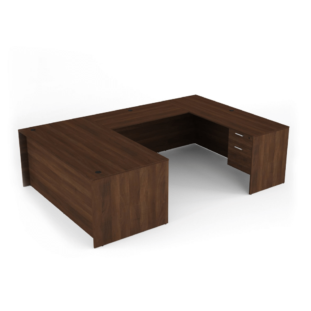 Euroline 36x71 Dbl Ped U L Group Walnut w/42 B