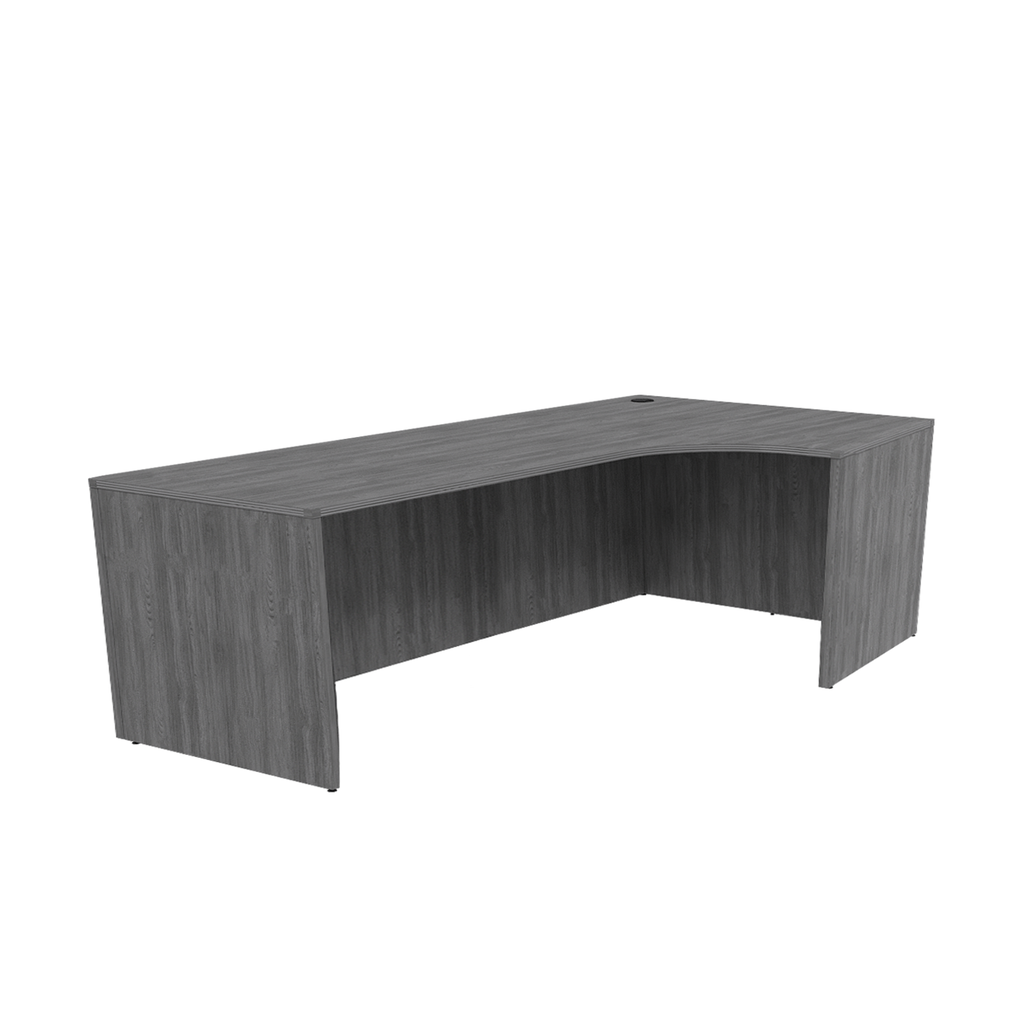 Euroline 29x71 Extended Corner  LH Desk Shell Grey Walnut