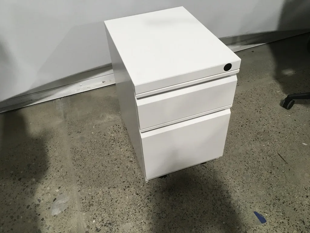 2 Drawer White Mobile Ped