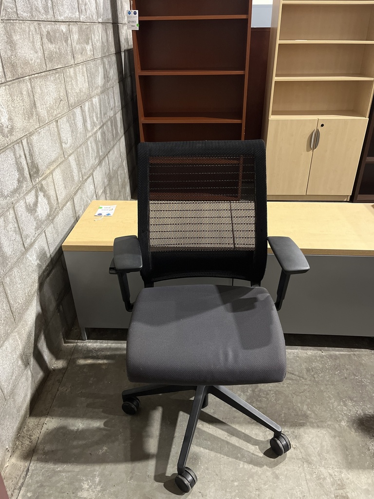 Steelcase Think Black w/ Grey Seat W/ ADJ Arms