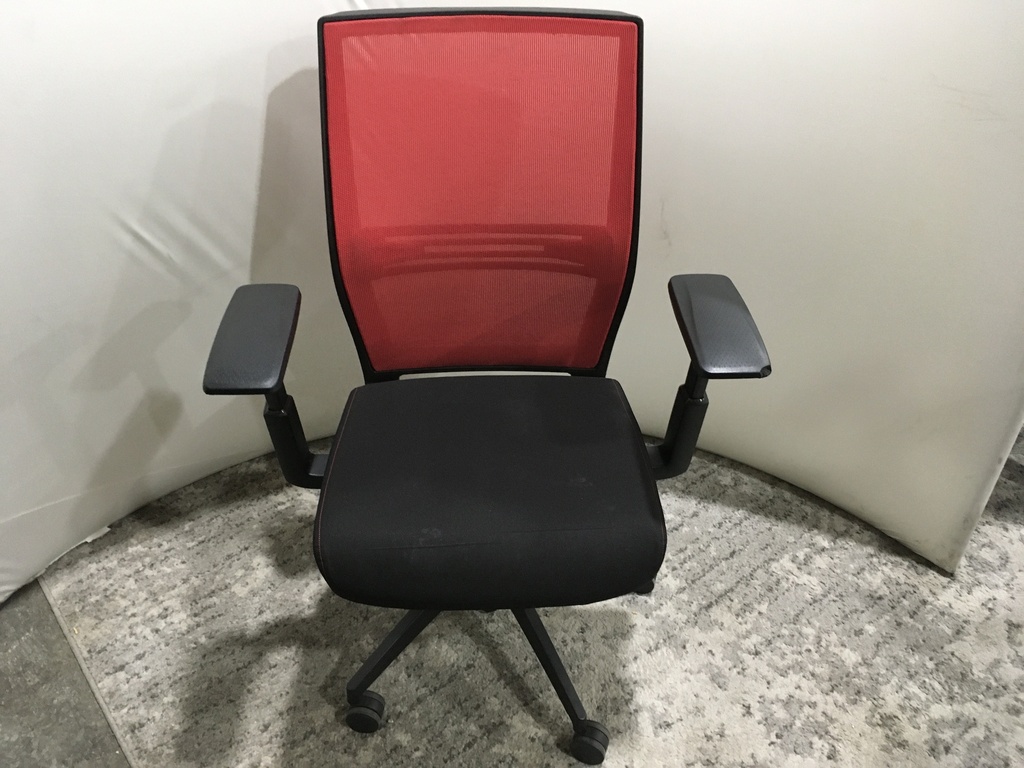 Lorell Red Mesh Back Blk Seat Task Chair