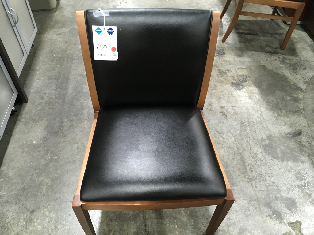 Black Leather Side Chair no arms