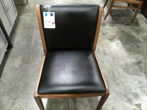 Black Leather Side Chair no arms