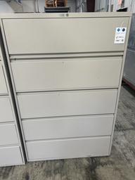 42" Hon 5 Drawer File Cabinet, Putty