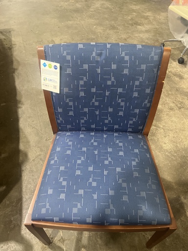 Blue Pattern Side Chair no arms