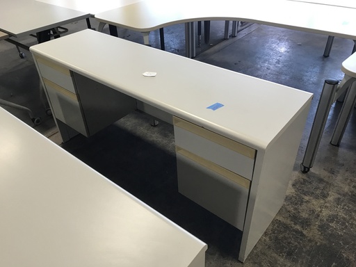 60" Metal Hon Credenza Single Ped - Putty