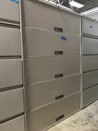 42" Steelcase Tan Medical Flip File 5 Drawer