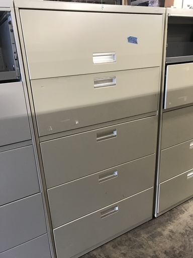 36" Hon 5 Drawer Medical Lateral Putty