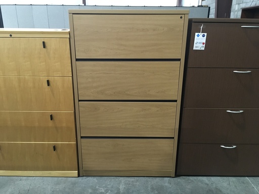 36" - 4 Drawer Lateral File Cabinet - Honey Color 