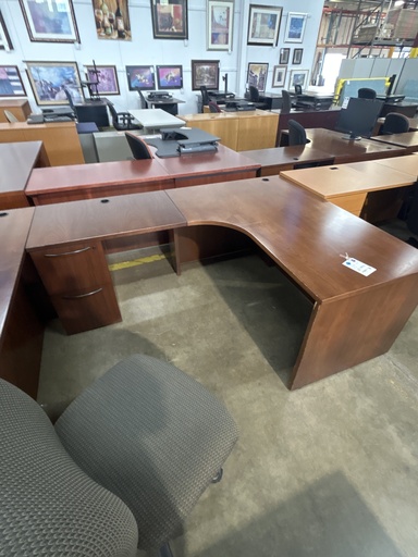 60" Single Ped Kimball LH L-Desk 36" Return   