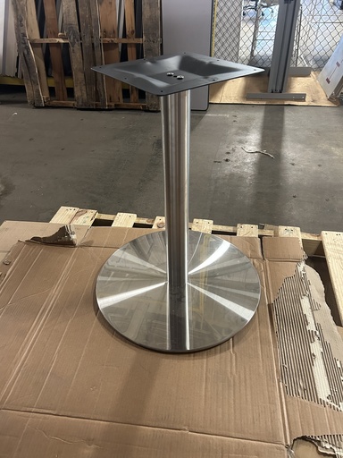 [PRM-PLTDISCBASE23] DK 29in ht. Round Metal Table Base (silver)
