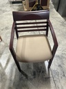 Wood Frame Guest - Mahogany Frame/ Tan seat 