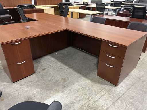 36x72 Dbl ped LH desk 24x48 return 