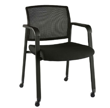 [ch301.03] Euroline back mesh side chair w/caster and slide wheel option