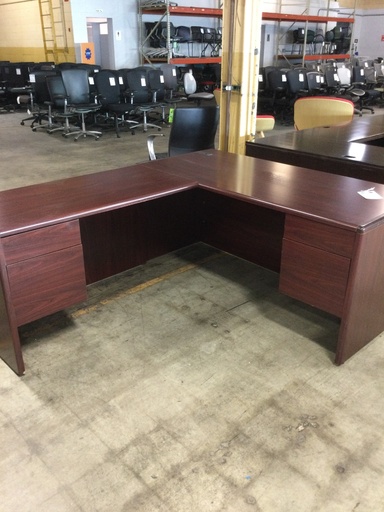 Hon 72x30x78 Laminate L Shape LH Desk Mahogany