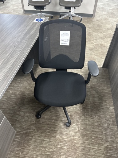 CD-856B Base Seating, Blk Poly Frame, Blk Mesh back, Blk fab seat, Fixed PP armrest, can be cnvrted to armless