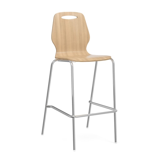 [OSST7004] Shay | Hourglass Bentwood Bar Height Café Stool - Natural