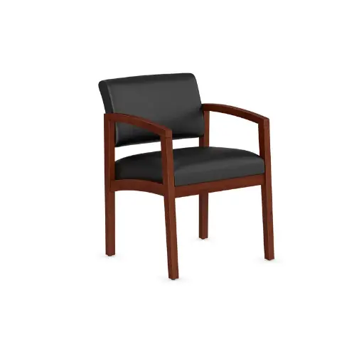 [PRM-1700-BK/CH] DK WOOD GUEST BLK BONDED LEATHER CHERRY (PRM-1700-BK/CH) NEW 