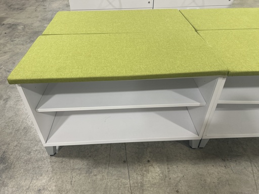 36" Hon Open Shelf/Bench w/ Lime Green Cushion