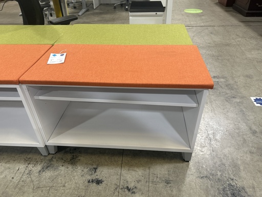 36" Hon Open Shelf/Bench w/ Orange Cushion