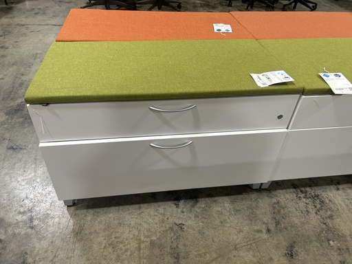 36" Hon Box/File /Bench w/ Lime Green Cushion