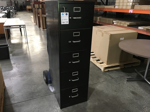 5 Drawer Vertical File Legal Black