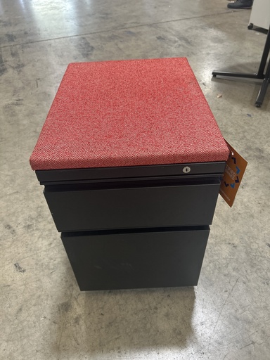 Herman Miller Mobile Ped - Black w/Red Top
