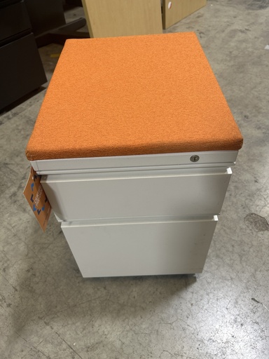 Herman Miller Mobile Ped - White w/Orange Top