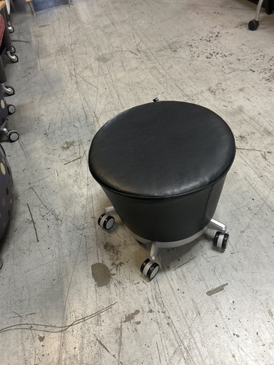 Black Rolling Ottoman  