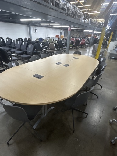 6'x12' Blonde 4pc Conference Table w/Power